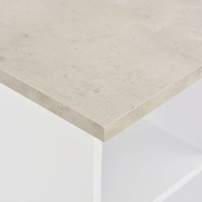 vidaXL Stolik barowy, biel i kolor betonu, 60 x 60 x 110 cm