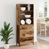 vidaXL Highboard z szufladą Stare drewno 69,5 x 34 x 180 cm
