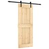 vidaXL Drzwi przesuwne Naturalny i czarny 80 x 210 cm