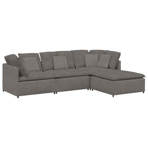vidaXL Sofa modułowa z podn&oacute;żkiem i poduszkami Tkanina sztruksowa