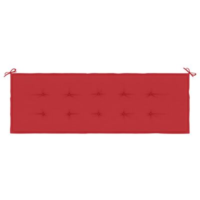 vidaXL Poduszka na ławkę ogrodową, czerwona, 150x50x3 cm, tkanina