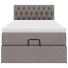 vidaXL Ł&oacute;żko otomana z materacem, taupe, 100x200 cm, tkanina