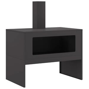 vidaXL Kominek Czarny 80 x 50 x 96 cm Stal zimnogięta