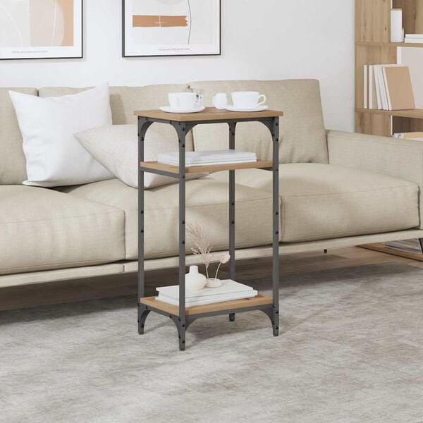 vidaXL Stolik boczny z p&oacute;łką Dąb rzemieślniczy 40 x 30 x 75 cm