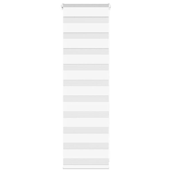 vidaXL Roleta zebra, biała, szerokość tkaniny 35,9 cm, poliester