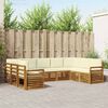 vidaXL Zestaw sofy narożnej z poduszką 9 pcs Naturalny i Kremowy