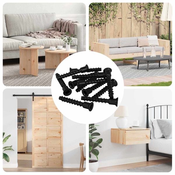 vidaXL Śruba z gniazdem i gł&oacute;wką sferyczną 3072 pcs Czarny 10 x 40 mm