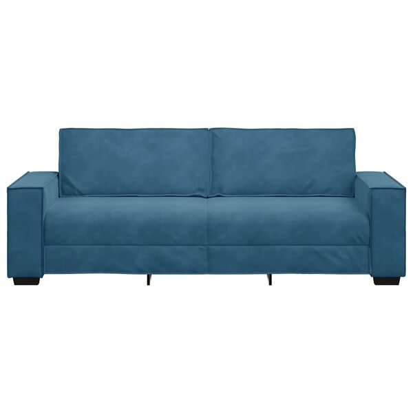 vidaXL Sofa 3-osobowa, niebieski, 220x78x84 cm, tapicerowana aksamitem