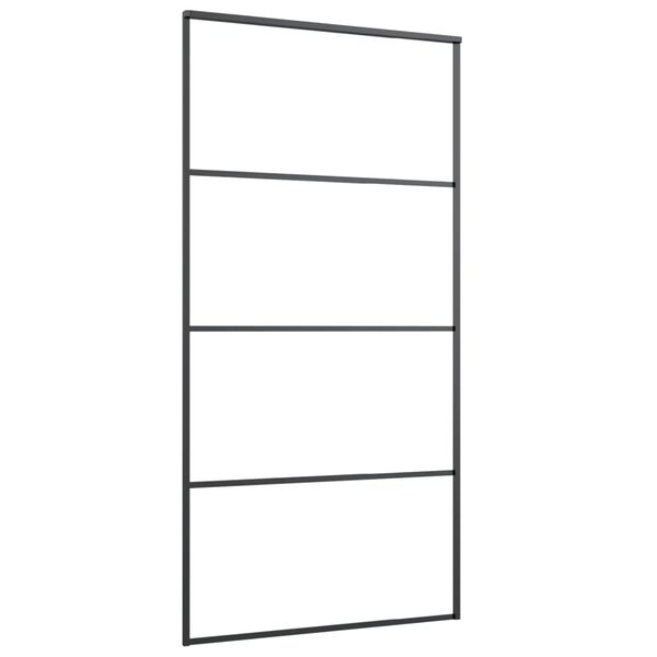 vidaXL Drzwi przesuwne a akcesoriami, 102,5x205 cm, ESG i aluminium