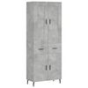 vidaXL Witrynka, szarość betonu 69,5x34x180 cm materiał drewnopochodny