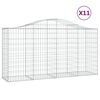 vidaXL Kosze gabionowe, 11 szt, 200x50x100/120cm, galwanizowane żelazo