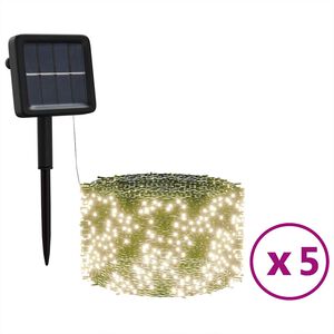 vidaXL Solarne lampki dekoracyjne, 5 szt., 5x200 LED, ciepłe białe