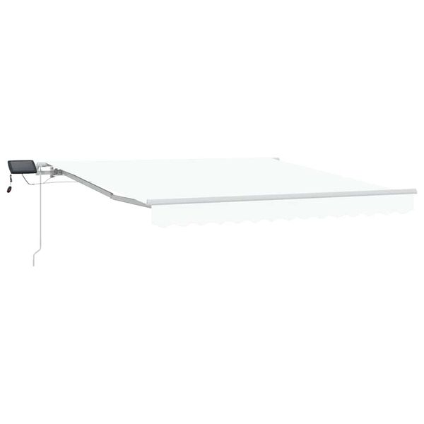 vidaXL Markiza zwijana Ze LED Lights Biały 350 x 250 cm Tkanina i Stal
