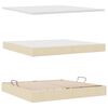 vidaXL Ł&oacute;żko z miejscem na przechowywanie i LED Kremowy 200 x 200 cm