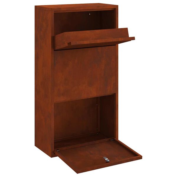 vidaXL Skrzynka na przesyłki z przechowywaniem Rdzawy 44 x 22 x 82 cm