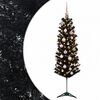 vidaXL Sztuczna wąska choinka z bombkami 120 cm 150 LED Ciepła biel
