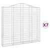 vidaXL Kosze gabionowe, 7 szt, 200x30x180/200 cm, galwanizowane żelazo