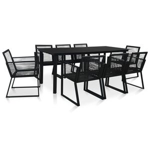 vidaXL 5-cz. zestaw mebli ogrodowych, rattan PVC, czarny