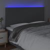 vidaXL Zagł&oacute;wek do ł&oacute;żka z LED, ciemnoszary, 180x5x118/128 cm, tkanina