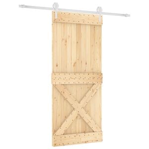 vidaXL Drzwi przesuwne Naturalne i białe 90 x 210 cm