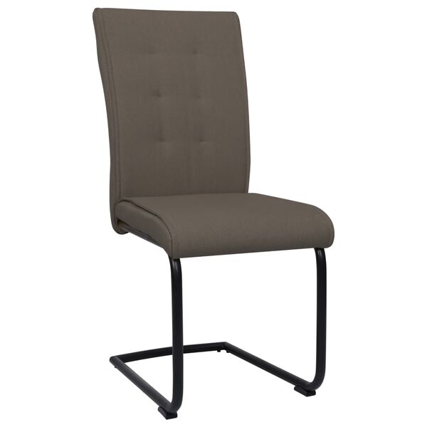 vidaXL Wspornikowe krzesła stołowe, 2 szt., taupe, obite tkaniną