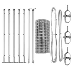 vidaXL Ogrodzenie z słupkiem Srebrny 0,4 x 10 m Stal