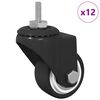 vidaXL Obrotowe k&oacute;łko 12 szt. Czarny 40,4 x 40,4 x 19,7 mm
