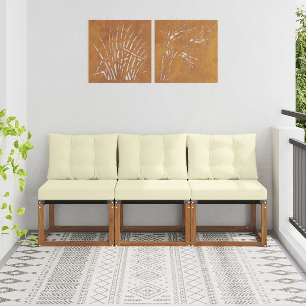 vidaXL 3 Sztuka Sofa środkowa na zewnątrz