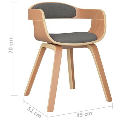 vidaXL Krzesła stołowe, 4 szt., jasnoszare, gięte drewno i tkanina