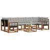 vidaXL Zestaw sof na zewnątrz z poduszką 8 pcs Naturalny i Jasny Szary