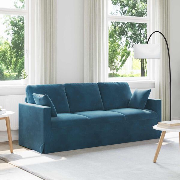 vidaXL Sofa Niebieski 198 x 78 x 80 cm Aksamit