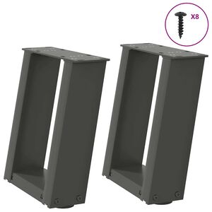 vidaXL Nogi do stolika kawowego w kształcie litery U 2 szt. Antracyt 30x(30-31) cm Stal