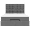 vidaXL Rama ł&oacute;żka otomana z materacem, szara, 140x190 cm, tkanina