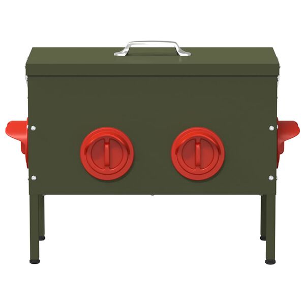 vidaXL Karmnik dla kur Zielony oliwkowy 41,5 x 20,5 x 33 cm