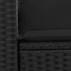 vidaXL Sofa ogrodowa z poduszkami, 2-osobowa, czarna, polirattan