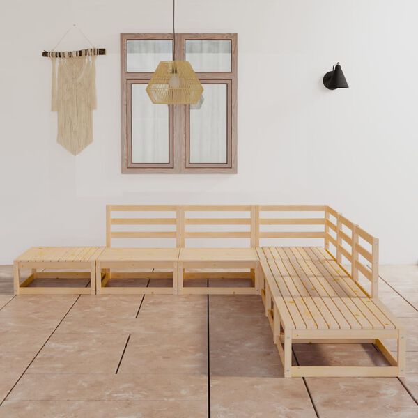 vidaXL 7-cz. zestaw mebli wypoczynkowych do ogrodu, drewno sosnowe