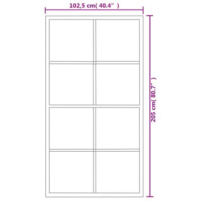 vidaXL Drzwi przesuwne, aluminium i szkło ESG, osprzęt, 102,5x205 cm