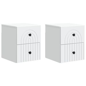 vidaXL Wisząca Szafka Nocna 2 szt. Biały 33 x 34,5 x 40 cm