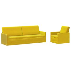 vidaXL Zestaw Sof 2 pcs ż&oacute;łty Welur