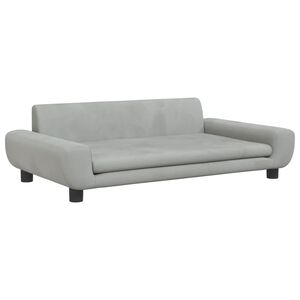 vidaXL Sofa dla dzieci, jasnoszara, 100x54x33 cm, aksamit