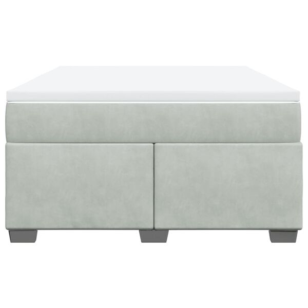 vidaXL Ł&oacute;żko kontynentalne z materacem, jasnoszare, aksamit, 140x190cm