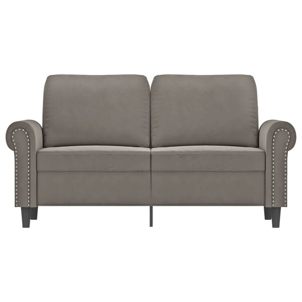 vidaXL Sofa 2-osobowa, jasnoszara, 120 cm, tapicerowana aksamitem