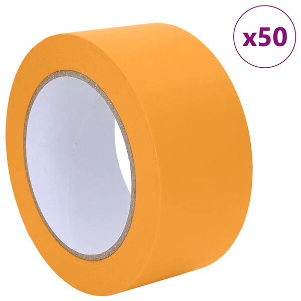vidaXL Taśmy Maska Malarska 50 pcs Ż&oacute;łty 50mm x 50m Papier