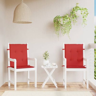 vidaXL Poduszki na krzesła ogrodowe, 2 szt., czerwone, 100x50x3 cm