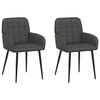 vidaXL Krzesła jadalne 2 pcs Ekosk&oacute;ra Czarny 57 x 50 x 85 cm