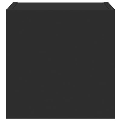 vidaXL Ścienna szafka TV z LED, czarna, 30,5x35x30 cm