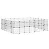 vidaXL Klatka dla zwierząt z bramką, 52 panele, czarna, 245x210x70 cm, stal