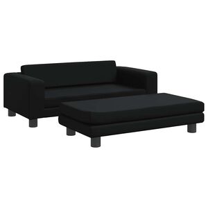 vidaXL Legowisko dla psa z dostawką, czarne, 100x50x30 cm, ekosk&oacute;ra
