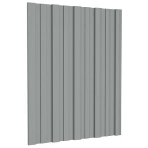 vidaXL Panel dachowy 12 szt. Szary 60 x 45 cm Stal galwanizowana