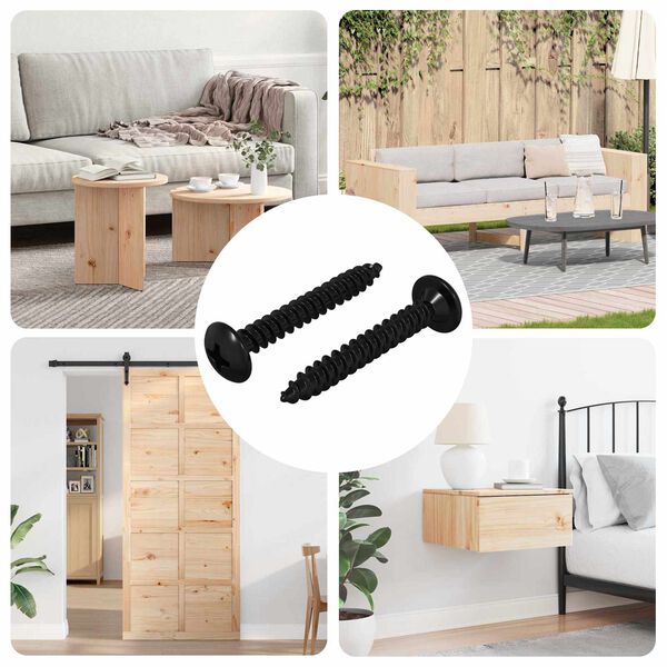 vidaXL Gwoźdź do gwintowania 2 pcs Czarny M4 x 28 mm Stal